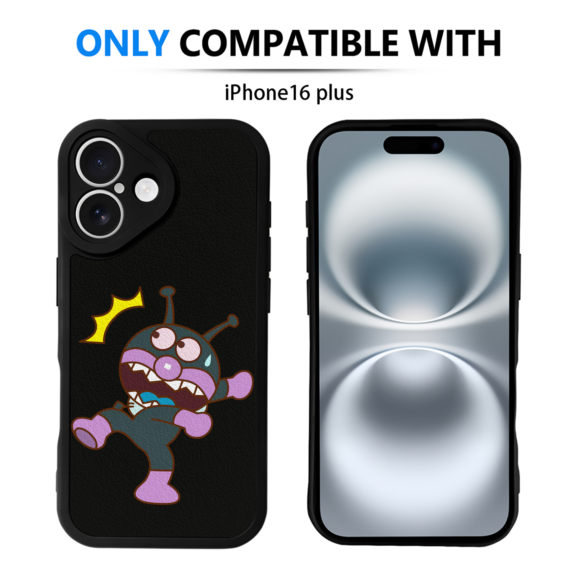 （画像用） アンパンマン Anpanman 【iPhone 16シリーズ対応】シリコンスマホケース（レザー調） 材質：シリコン
